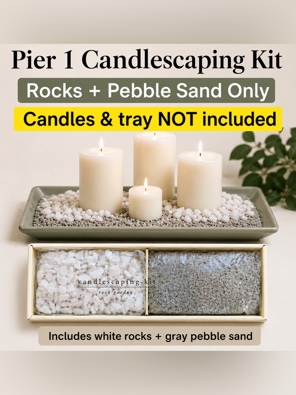 Pier 1 Candlescaping Kit Rock Garden Sand & Stones